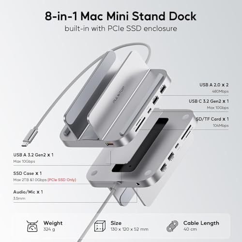 Image of Mac mini Hub with M.2 NVMe 4TB SSD Enclosure for 2018 Later Mac mini M1 /M2