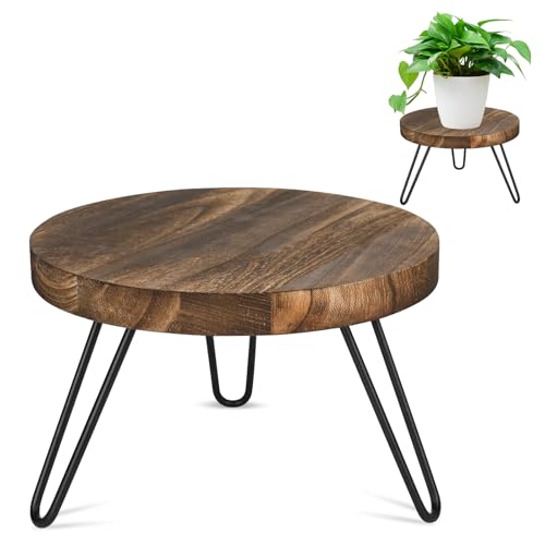 YYTECH Pflanzenständer Holz, Blumenständer Holz Rund, Hohe Belastung Blumenhocker mit 3 Beinen, Pflanzenhocker Dekohocker Blumenständer Pflanzenpodest für Haus Garten Innen Außen Dekoration