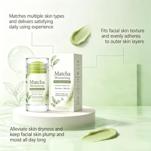 Beef Tallow Matcha Moisturizing Balm Stick, Beeswax Vitamin E Hydrating Solid Moisturizer, Soothing Care Dry, Sensitive Mature Skin, Portable Travel Face Body Skincare Stick (1pcs) - Image 4