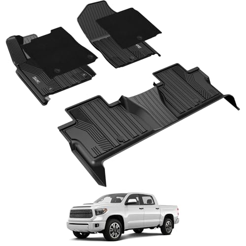 Image of 3W Floor Mats & Carpet Toyota Tundra 2014-2021 CrewMax Cab, TPE All Weather