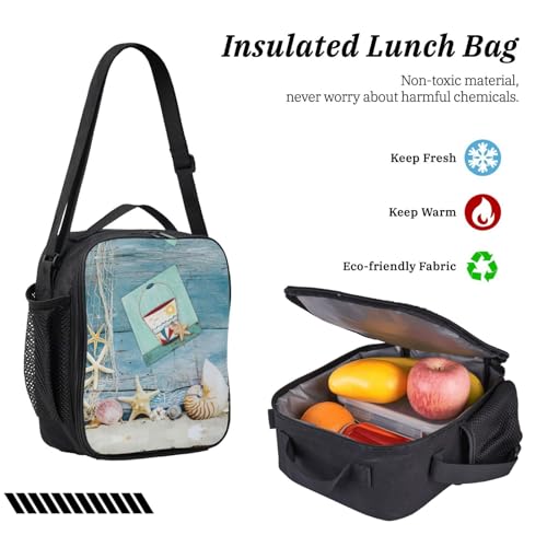 Sac à dos imprimé phare étoile de mer léger avec kit repas taille unique - 6