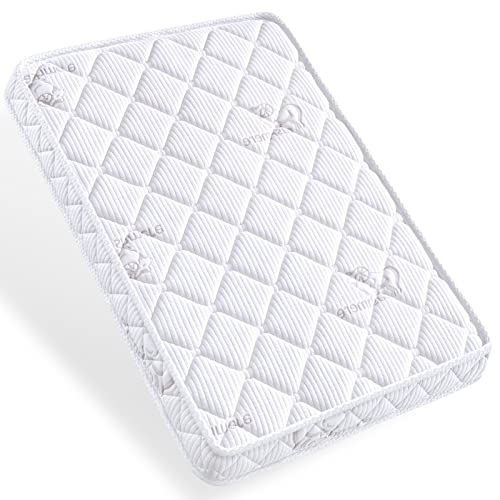 Image of Noiseless 4" Premium Foam Mini Crib Mattress 38"x24" -100% Breathable Soft, Sturdy Edges and Non-Toxic, Quiet and Odorless for Baby, Hypoallergenic Fits Most Portable Mini Crib, Dual Sided…