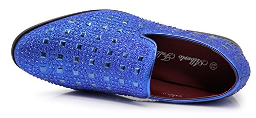 Image of SPK11 Men's Vintage Fashion Rhinestone Designer Dress Loafers Slip On Shoes Classic Tuxedo Dress Shoes