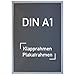 Produktbild Aluminium Klapprahmen DIN A1, silber - Alu Rahmen, Plakatrahmen, Wechselrahmen, 594 x 841 mm