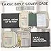 Bible Carrying Case Checkered Pattern Bible Cover Case with 75 Bibles Sticker, 200 Tabs, 5 Gel Ink Pens and 12 Highlighters for Woman Black