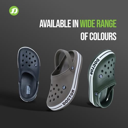 Image of DOCTOR EXTRA SOFT Men's Ultra Soft Casual Clogs /Sandals with Adjustable Back Strap for Adult | Comfortable | Light Weight | Stylish & Anti-Skid | Waterproof & Everyday Use Mules for Gents & Boys D-502