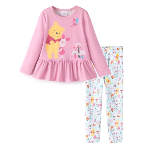Image of Disney Toddler Girls Clothes Long Sleeve Shirt Leggings 2pcs Outfits Set