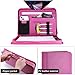 ProCase Portfolio Business Padfolio Folder with Zipper, Conference Meeting Executive File Legal Document Organizer with Pockets Letter Size A4 Writing Pad Notepad Padfolio -Magenta