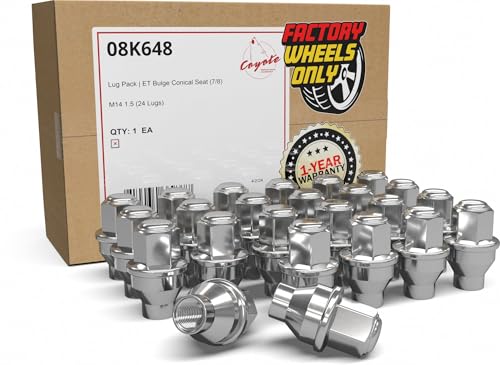 Image of Wheel Accessories Parts 24 Pcs M14x1.5 14x1.5 Thread ET OEM Factory Style Lug Nuts 1.95 inch Long Chrome 13 /16 inch 21mm Hex Fits Ford 2015+ Expedition | F-150 | 2023+ Lightening | Lincoln 2015+ Navigator