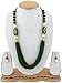 JewarHaat Necklace Indian Multi Strand Beaded Ad Cz Pearl Polki Multi Stones Side Brooch Jewelry with Drop Earrings For Women (Green)