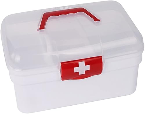Organizador de almacenamiento Caja de plástico para primeros auxilios Kit de emergencia familiar organizador de almacenamiento de medicamentos con