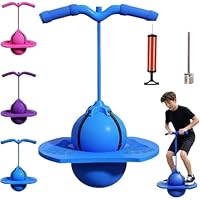 STOAT Balance hüpfball。Sprungball für Kinder, Pogo-Sprungball mit Griff, rutschfeste Oberfläche, Sportspielzeug für Haus, Garten & Innenbereich, ideal zum Spielen und Trainieren (blau)