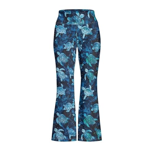 High Waisted Flare Yoga Pants for Girls 5-14 Wide Leg Leggings Pants Tummy Control