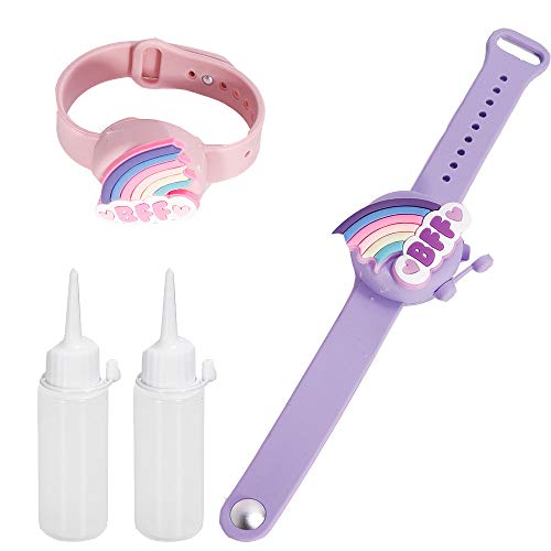 Preisvergleich Produktbild Anyingkai 2PCS Desinfektion Armband,Desinfektionsarmband Hygiene,Desinfektionsarmband Kinder,Silikon Desinfektionsarmband,Flüssiger Armband-Händedesinfektionsspender