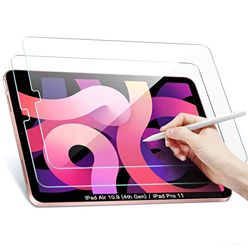Ztotop Screen Protector for New iPad Air 10.9'' 2020 (4th Generation), iPad Pro 11'' 2020/2018, [2 Pack] Anti-Scratch HD Clear Tempered Glass Screen Protector for iPad Air 10.9 Inch/iPad Pro 11 Inch