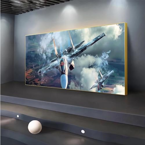 Peinture diamant adulte combattant pour sublimer la décoration murale d'un grand salon moderne