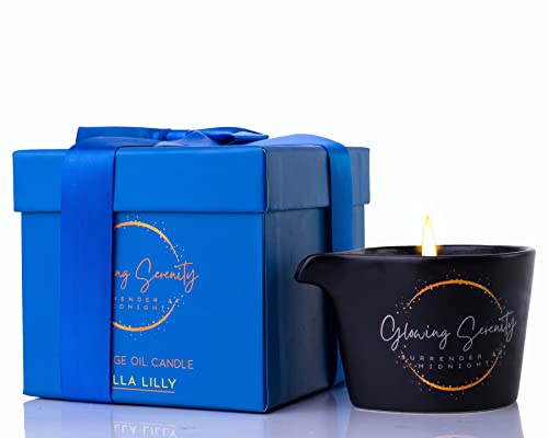 Massage Oil Candle for Relaxation - Crafted with Essential Oils for Home Spa - Warm, Moisturizing Soy Wax Massage Oil Candle Calla Lilly of Relaxing Fragrance for Blissful Massage - 8 Ounces