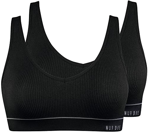 Nur Die Damen Retro Bustier 2er Pack Unterw sche, Schwarz, 48-50 EU Cover