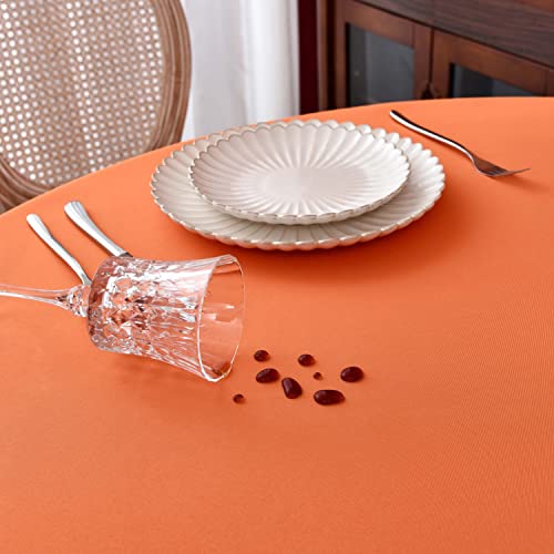 MEANMOY 2 Pack Orange Round Tablecloth 70 Inch Water Resistant Table Cloth by MEANMOY - Used condition - Image 6