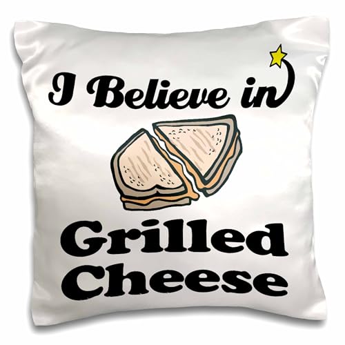 3dRose I Believe in Grilled Cheese-Pillow Case, 16 by 16" (pc_105192_1)