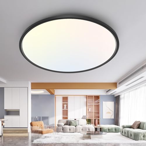 slochi Deckenlampe LED Deckenleuchte Flach 36W, Ø40CM, 3Farben 3000K/4000K/6500K, Badlampe… – Ansicht 2