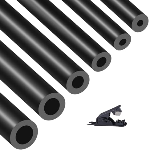 Tuyau en Silicone pour Vide 2M 6 Pièces, Diamètre Intérieur 3/4/5/6/8/10mm Haute Performance 130PSI Kit de Tuyauterie pour Moteur Automobile, Air et Eau Noir
