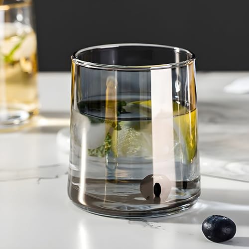 Image of WRINGO Black 250ml Premium Juice Glasses and Transparent Water Glass Medium Tumbler Glasses for Drinking Water and Cocktails, Diamond Glasses Water Glass (Diamond, Set of 12)