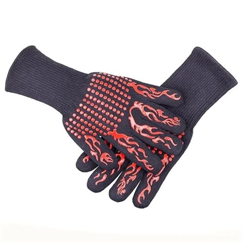 Guantes Para Barbacoa Guantes bicapa resistentes a altas temperaturas, guantes for asar, manoplas antideslizantes de silicona for horno, resistencia al desgaste, barbacoa, cocinar y hornear Para Cocin
