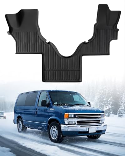 Car Floor Mat for Ford Econoline: for Econoline/E-Series 2025-2007 E150/E250/E350/E450, All Weather TPE Carpet Rubber Rug Interior Vehicle Accessories Heavy Duty RV Van Floormats Front Row Liner