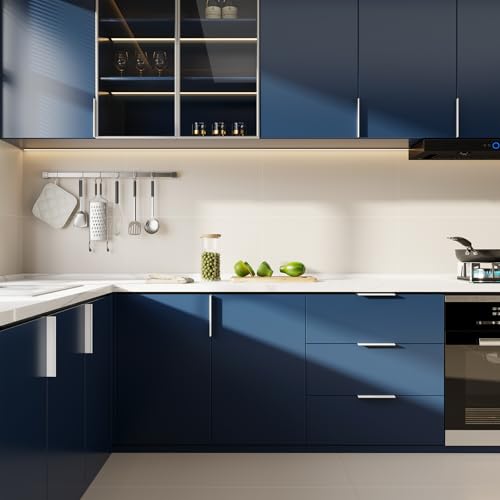 Image of Rergy 10 Pack 4 inch Cabinet Pulls White Finger Pulls for Cabinets | Aluminum Alloy White Edge Pulls Modern Cabinet Handles for Kitchen, Cupboard, Drawers, Dressers, Screws Included