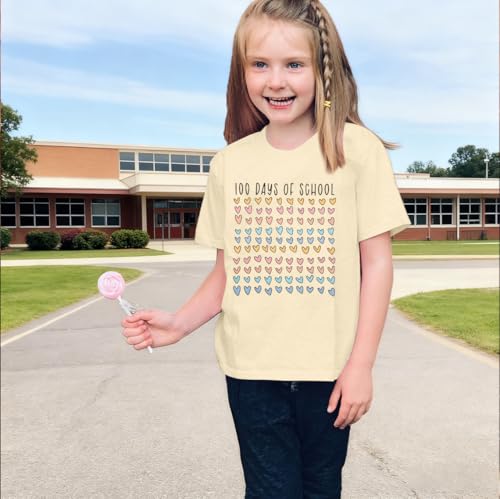 Image of BANGELY 100 Days of School Shirts for Kids Back to School Graphic Tee 100 Days Celebration Tshirt Elementary Student Gift