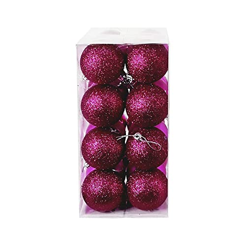 Kit C/24 Bolas de Natal Lisas/Foscas/Glitter de 6cm - Rosa
