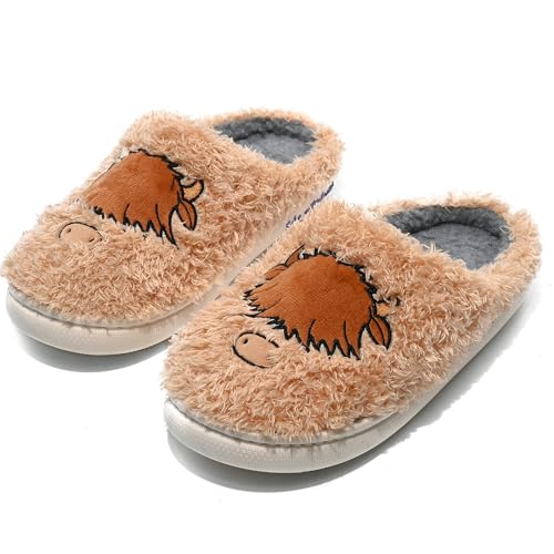 Flexwin Slippers for Women, Plush Animal Slippers, Furry Cozy Warm House Shoes Indoor Outdoor