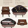 IGOLUMON Messenger Bag Waterproof Leather Laptop Bag 18 Inch Briefcase for Men Vintage Satchel Bags Shoulder Notebook Work Bags #3