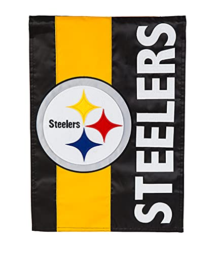 Team Sports America NFL Pittsburgh Steelers Embroidered Logo Applique Garden Flag, 12.5 x 18 inches Indoor Outdoor Double Sided Decor for Football Fans