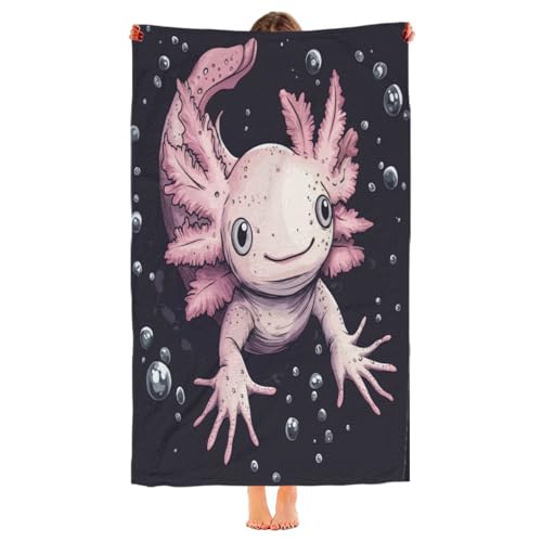 Toalla de playa Axolotl, de secado rápido, súper absorbente, ligera, adecuada para viajes, deportes