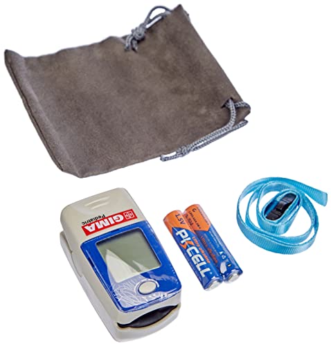GIMA Oxy-5 pädiatrisches Oximeter, Fingerpulsoximeter, Durchmesser 8-16 mm, tragbar, erkennt Sättigung, Herzfrequenz und Durchblutung, 2 AAA-Batterien im Lieferumfang enthalten, visuelle und akustische Alarme, LCD-Display