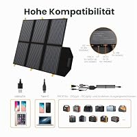 Solarpanel 60W,Solar Ladegeräte Tragbare QC3.0 USB-A PD3.0 USB-C Ausgang – Ansicht 3