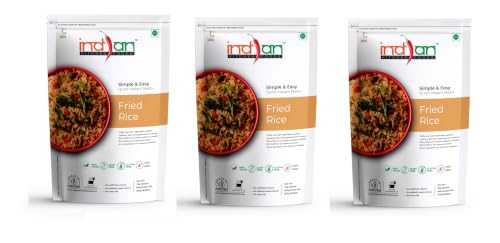 Image of Indian Kitchen Food Instant Fried Rice - Freeze Dried, Gluten-Free, Ready-to-Eat Indian Vegan Meal - Pack of 3