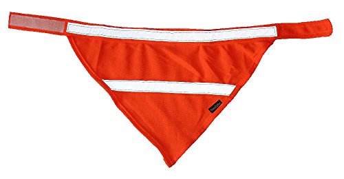 Dog Reflective Gear, Walk your Dog Safely with this Blaze Orange Bandana with White Reflective Stripes, Visible at Night for your Dog's Protection, Easy to Use, Comfortable for your Pet, The Safety Scarf Your Dog Will Love To Wear (Large)