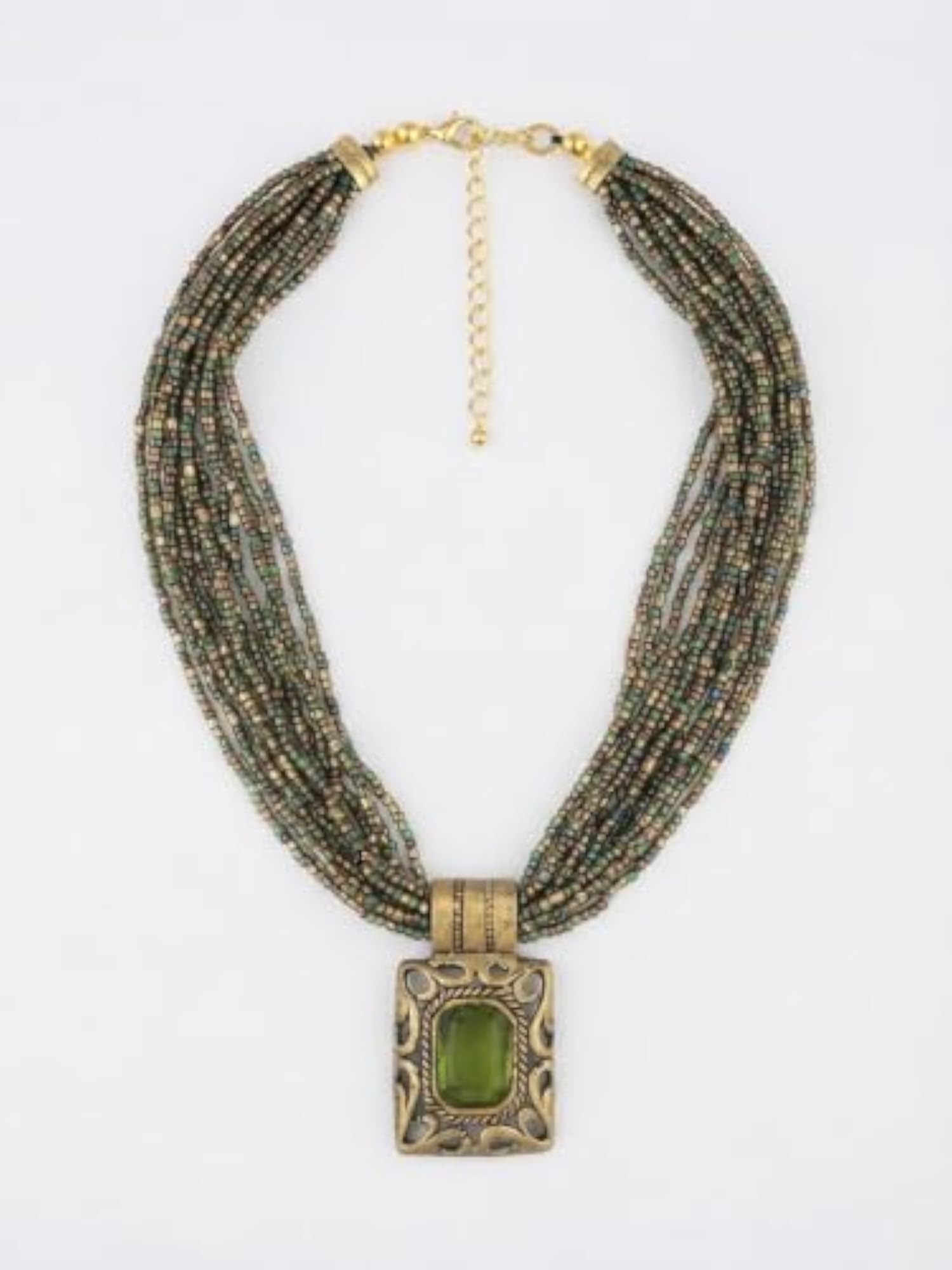 Brass/Glass Necklace, Unique Design
