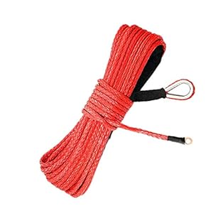 TXD Corde de treuil synthétique – 3/16″ x 15,2 m 3492,7 kg Corde de treuil avec gaine pour ATV UTV SUV Jeep Camion Bateau Ramsey Corde synthétique