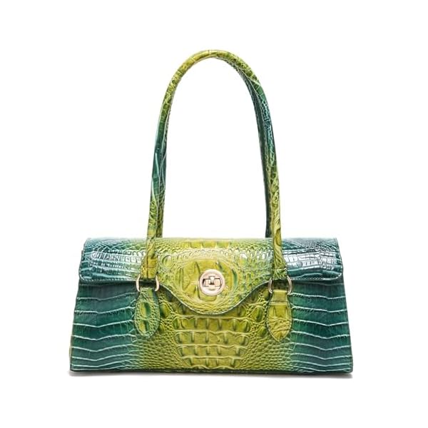 Leather Crocodile Pattern Top Handle Handbag for Women High-value Satchel Tote Purse for Ladies