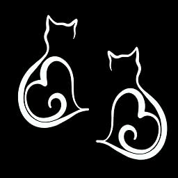 2 pegatinas de vinilo con forma de gato, 8 x 13 cm, diseño de corazón, para coche, camión, SUV, ventana, exterior, gatito, decoración de mascotas, #AZ89 (color blanco)