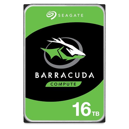 Seagate Barracuda 16TB Internal Hard Drive, 7200 U/Min, 512MB Cache, SATA 6Gb/s, 3.5" (ST16000DM001)