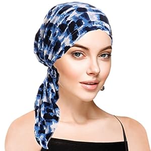 LINVINC Dames Tulband Hoed – Lange Staart Piraat Hoed Moslim Hijab Hoofddeksels Chemo Hoofddoek Beanie Slaap Hoed