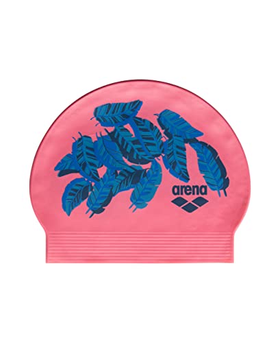 Arena Printed Soft Latex Swim Cap Unisex Bathing Cap for Men and Women Fits Long Hair Reduces Drag...