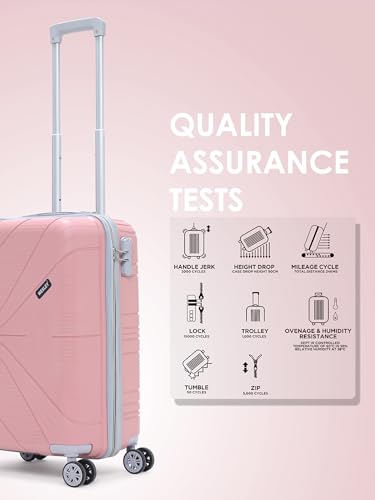 Image of Wesley Golfer Style Cabin 57 cm Small 8 Wheel Hard Case Trolley Bag Suitcase,(57cm, Pink)