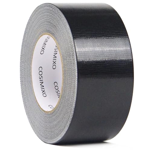 Image of COSIMIXO 1-Pack Black Heavy Duty Duct Tape,2in x 55yds, Strong, Flexible, No Residue, All-Weather and Tear by Hand - Bulk Value for Repairs, Industrial, Professional Use