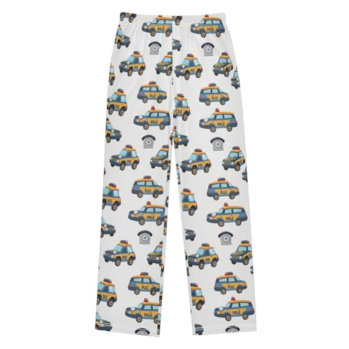 Pajama Bottoms, Cute Police Car Pattern Pajamas Pant Lounge Wear Sleep Long Pants Casual Sleepwear PJS